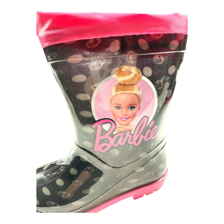 Picture of BAR5255321 GIRLS BARBIE BLACK WELLIES WITH FASTENER